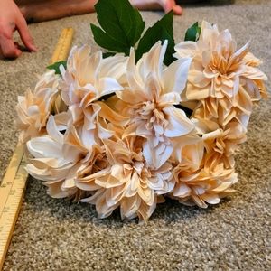 8 individual light beige/toffee colored flowers